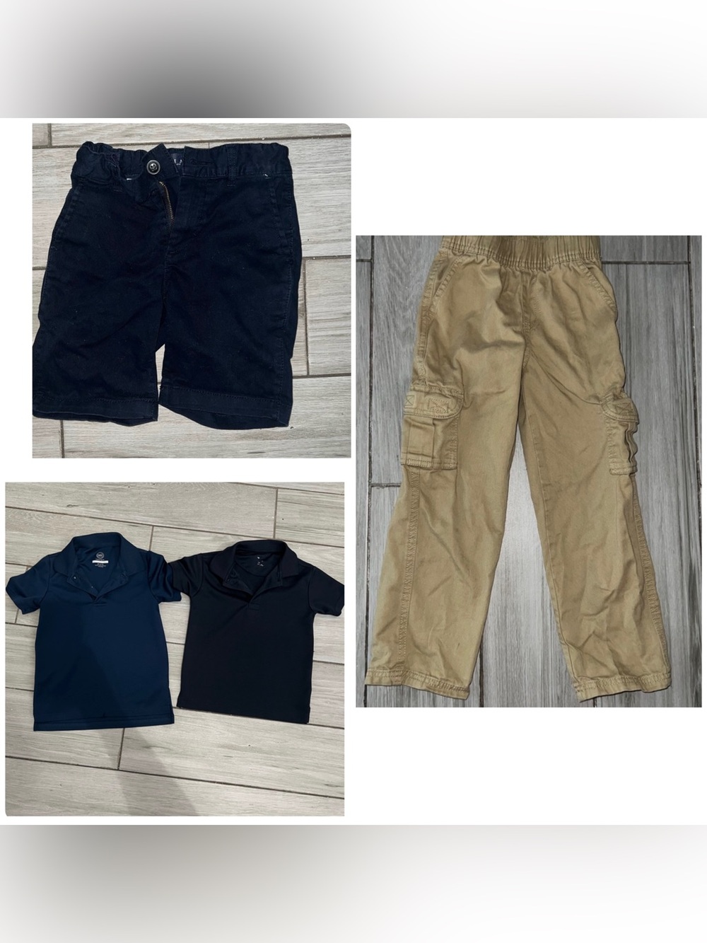 Boys Navy & Khaki Clothing Bundle - Shorts, Polo Tops & Cargo Pants